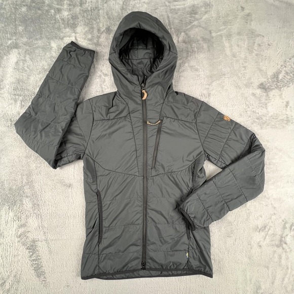 Fjallraven Jackets & Blazers - Fjallraven Keb Padded Hoodie Jacket Womens XS Gray G-Loft Supreme Full Zip